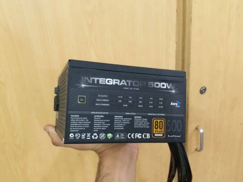 Aerocool 500watt 80+ browns PSU sealed power supply 4