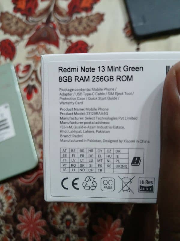 Xiaomi Note 13 with 8GB & 256GB Mint Green 8