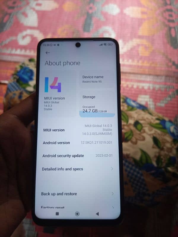 Redmi note 9s Ram8/128 03352255616 3