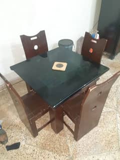 4 chairs and glass top table mini