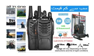 Original Walkie talkie BF-888S Woki toki Two Way Wireless intercom Set