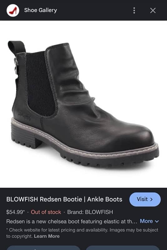 Blowfish Women leather Boot ankle zip 0