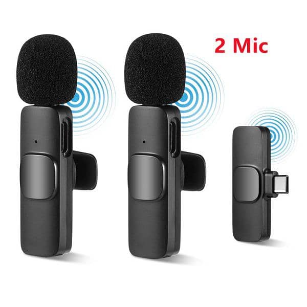 K9 Dual Microphone Mic Plug & Play Usb Wireless Lavalier Microphone 2