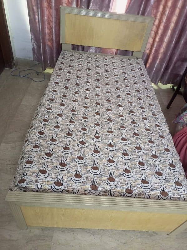 Single Wooden Bed Without Matress 2