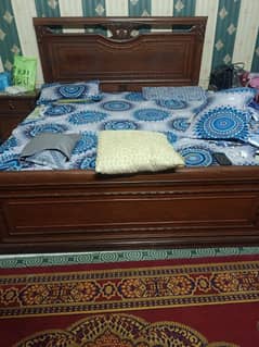 pure king size double bed with 2 side tables and one dressing table