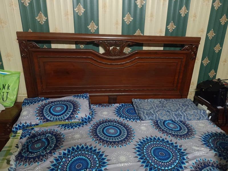 pure king size double bed with 2 side tables and one dressing table 1