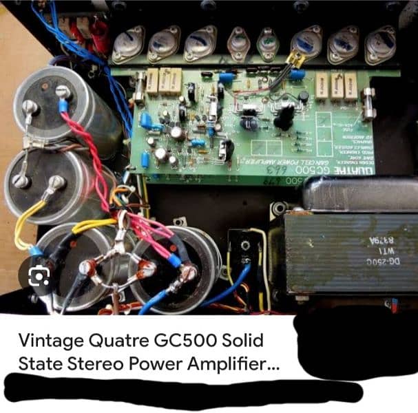 vintage quatre gc 500 solid state stereo power amplifier 0