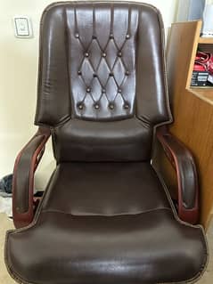 Brown rexine leather office chair