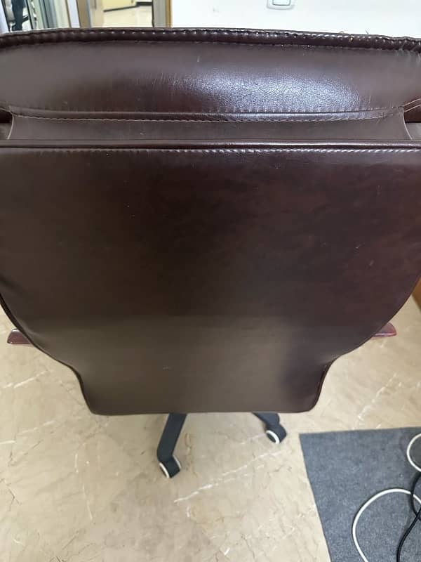 Brown rexine leather office chair 2