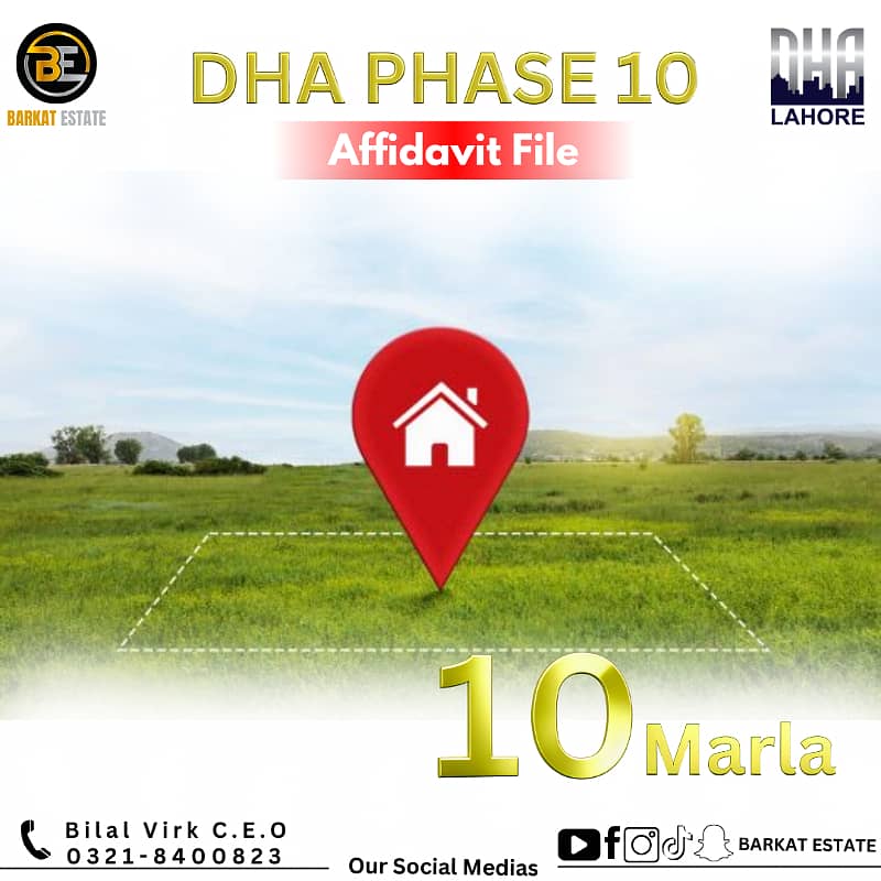 10 Maral Residential Affidavit File Available in DHA Phase 10 Best time to invest Balloting Coming Soon 0