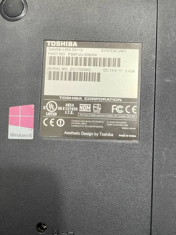 ToShiba satellite L855 4gb /600 memory 4