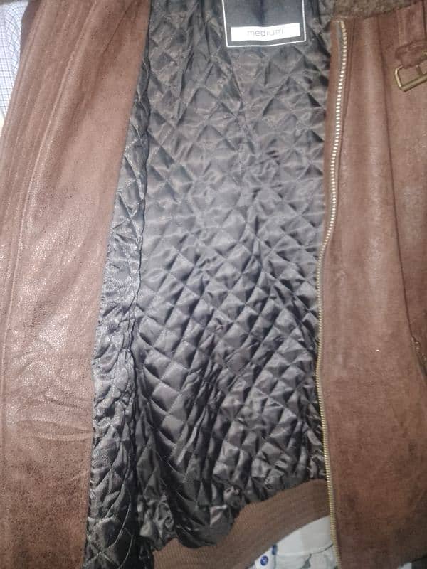 Brown sweed leather jacket 1