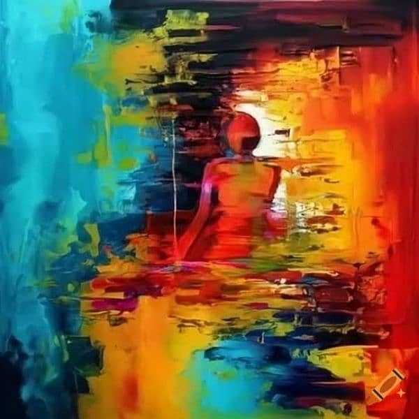 That abstract painting is the burst of vibrant colours 1