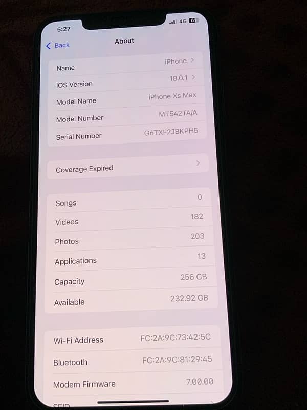 iPhone XS MaX 256GB PTA Approved 7