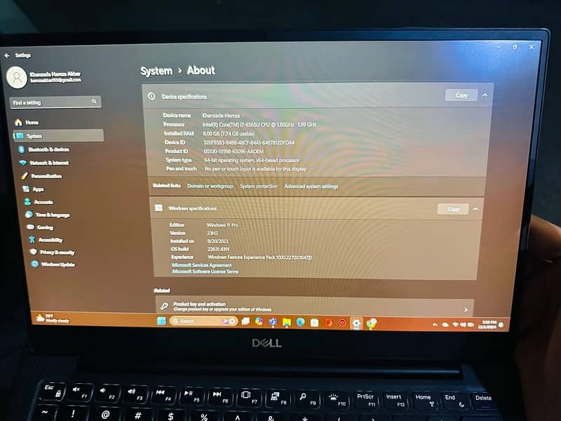 Dell XPS 13’ 9380 i7 8th Gen -8Gb RAM 512Gb NVMe USA IMPORTED 7