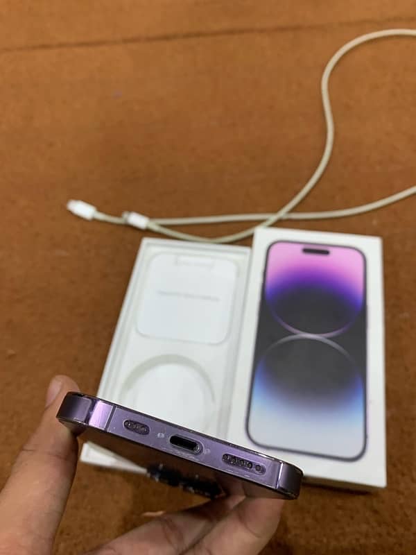 iphone 14 pro deep purple 128 gb with box and cable 7