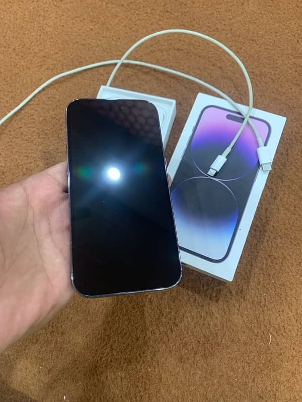 iphone 14 pro deep purple 128 gb with box and cable 10