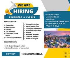 HIRING IN LUXUMBERG & CYPRUS