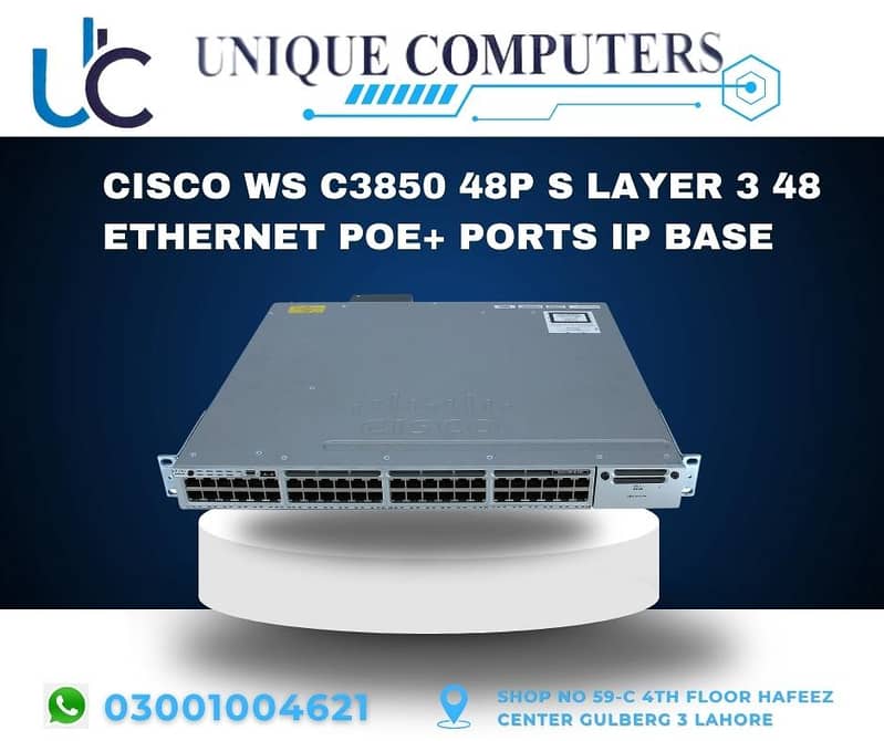 CISCO WS C385048PS LAYER 3 48 ETHERNET POE+ PORTS IP BASE 0