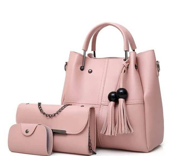 3 pcs women leather shoulder bags 0