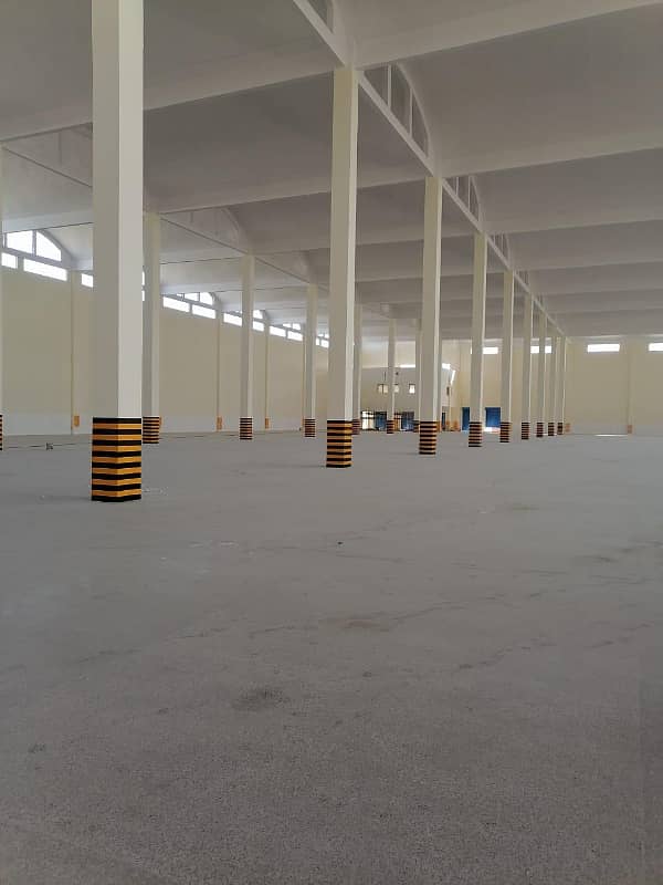 port Qasim eastern zone 120000 sq ft space with 40 feet hight RCC with huge car and bikes parking 0