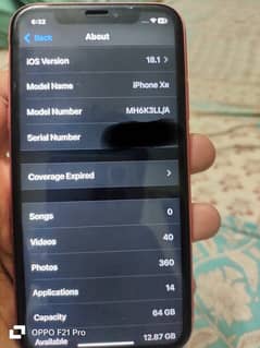 iPhone XR 64gb lla model bh 84% jv