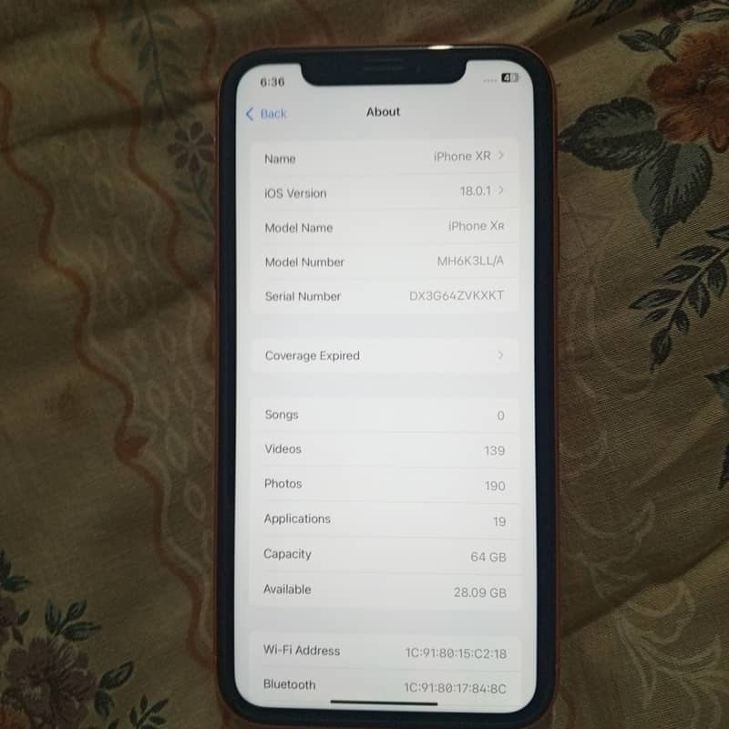 Iphone XR Jv 64 storage 0