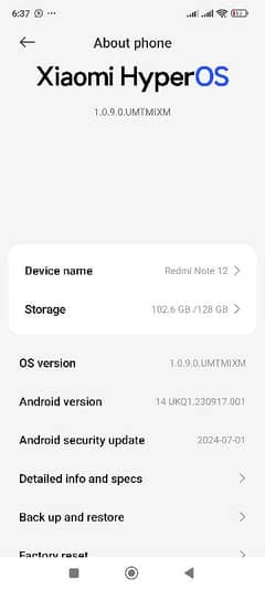 Redmi Note 12    black Color  8/128GB complete Box