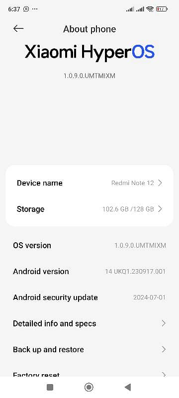 Redmi Note 12    black Color  8/128GB complete Box 0