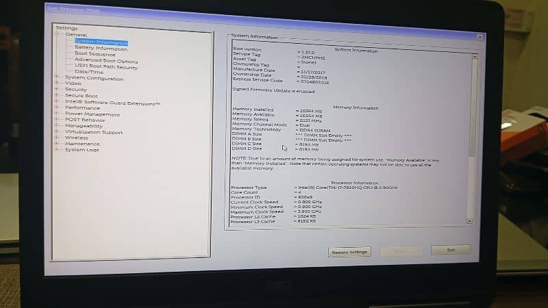 workstation Dell precision 7520 laptop i7 7820hq 4gb graphic card 4