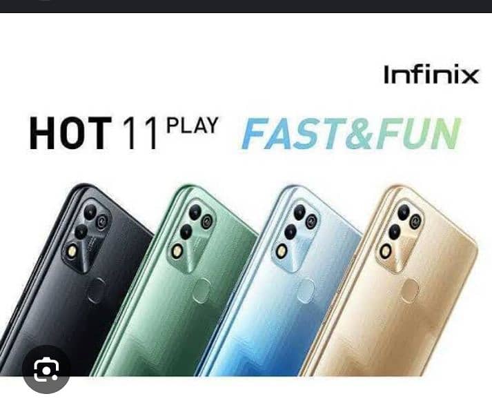 infinix Hot 11 play 4/64 6000mAh  with box and chrgr 10/9 condition 1