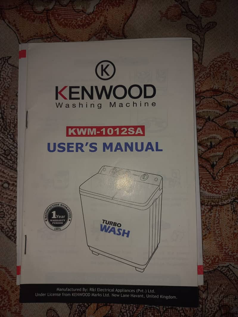 Kenwood Washing Machine Turbo Wash KWM-1012SA 5