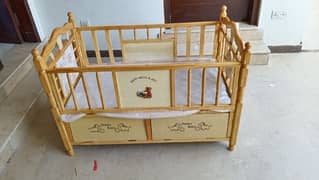 Wooden Babycot Bed With Foam For Sale