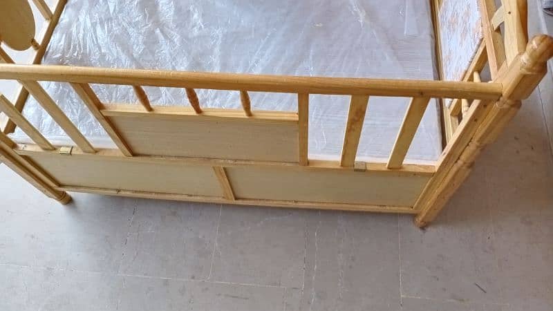 Wooden Babycot Bed With Foam For Sale 3