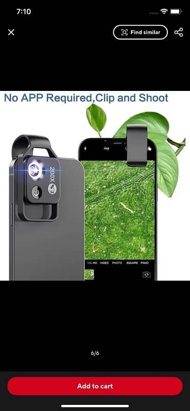 200X Phone Microscope with CPL Lens/LED Light/Universal Clip 4