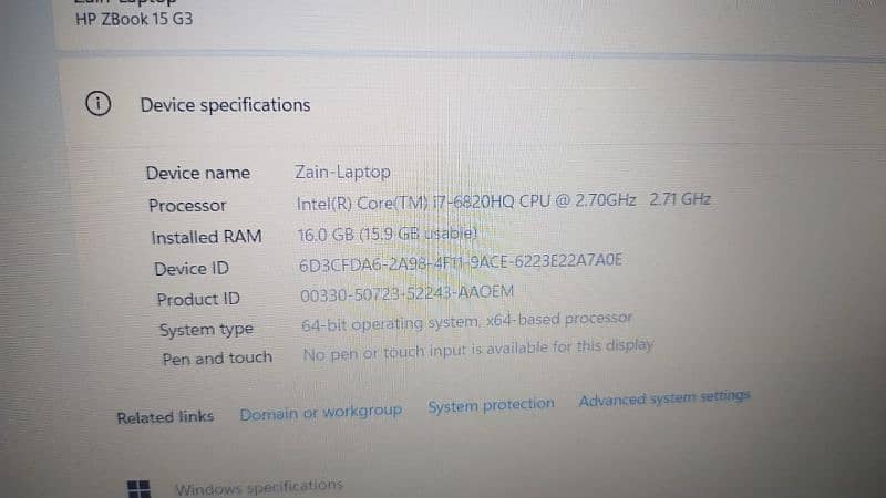 HP Zbook 15 g3 Core i7 6th gen, Nvidia Quadro M200m, Best for Gaming 3