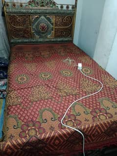 iron double bed without mattress