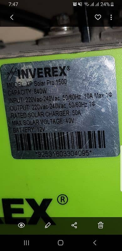 inverex XP Solar inverter 840 Watts ups 1