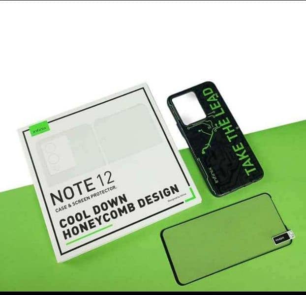 infinix note 12 Back pouch and Orignal Screen protecter Glass 0