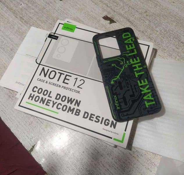 infinix note 12 Back pouch and Orignal Screen protecter Glass 1