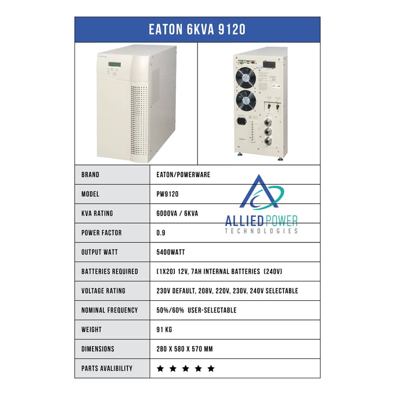 Online UPS 1kva - 6kva APC, Eaton, Emerson For industrial and IT load 3