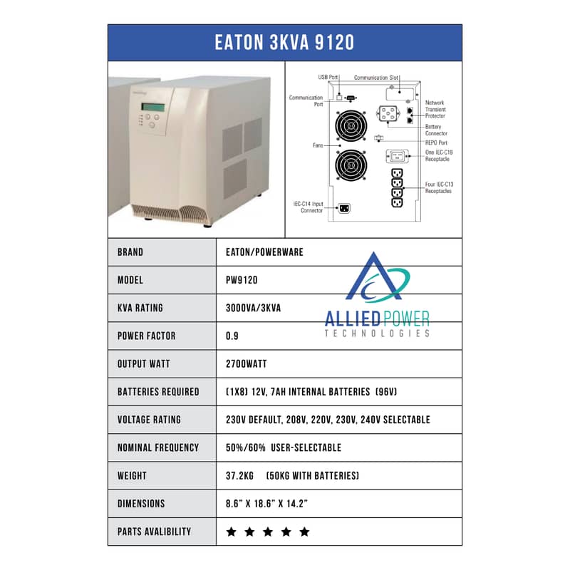 Online UPS 1kva - 6kva APC, Eaton, Emerson For industrial and IT load 5