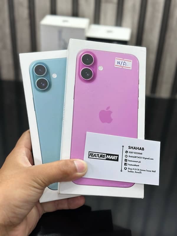 iPhone 16 Plus JV 128GB Box Pack Pink and Teal Colour 4