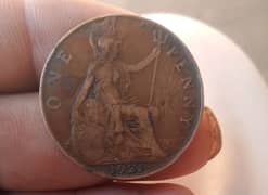 1921 United Kingdom one penny