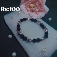 Black and silver Beaded bracelet