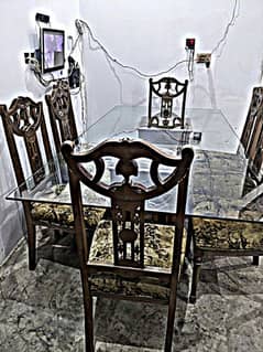 Dining Table For sale/8seater Dining Table/wooden(Top Glass)Dining set