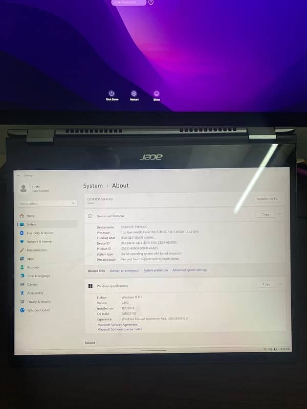 Acer Spin X360 Laptop Core i5 11th gen 1