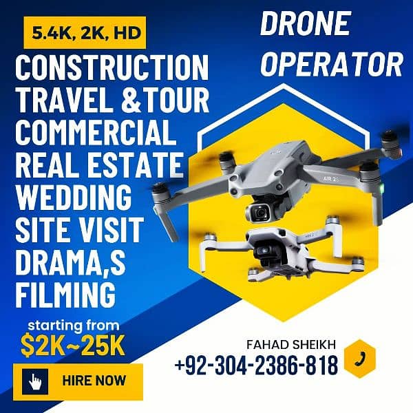 Drone videography photography for wedding, real estate, advertise 0