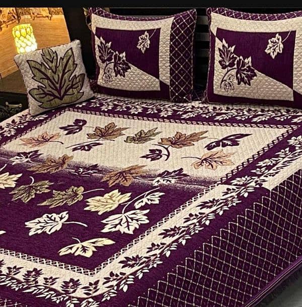 4 Pcs Velvet Jasquard Embroidered Dubble Bedsheet. . 16