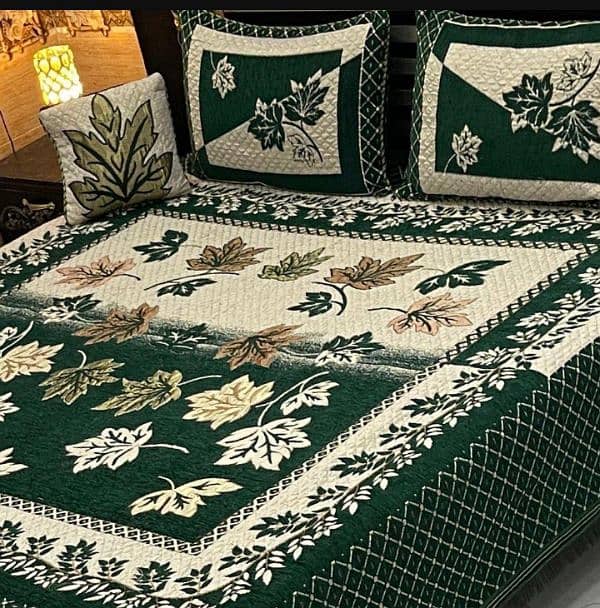 4 Pcs Velvet Jasquard Embroidered Dubble Bedsheet. . 19